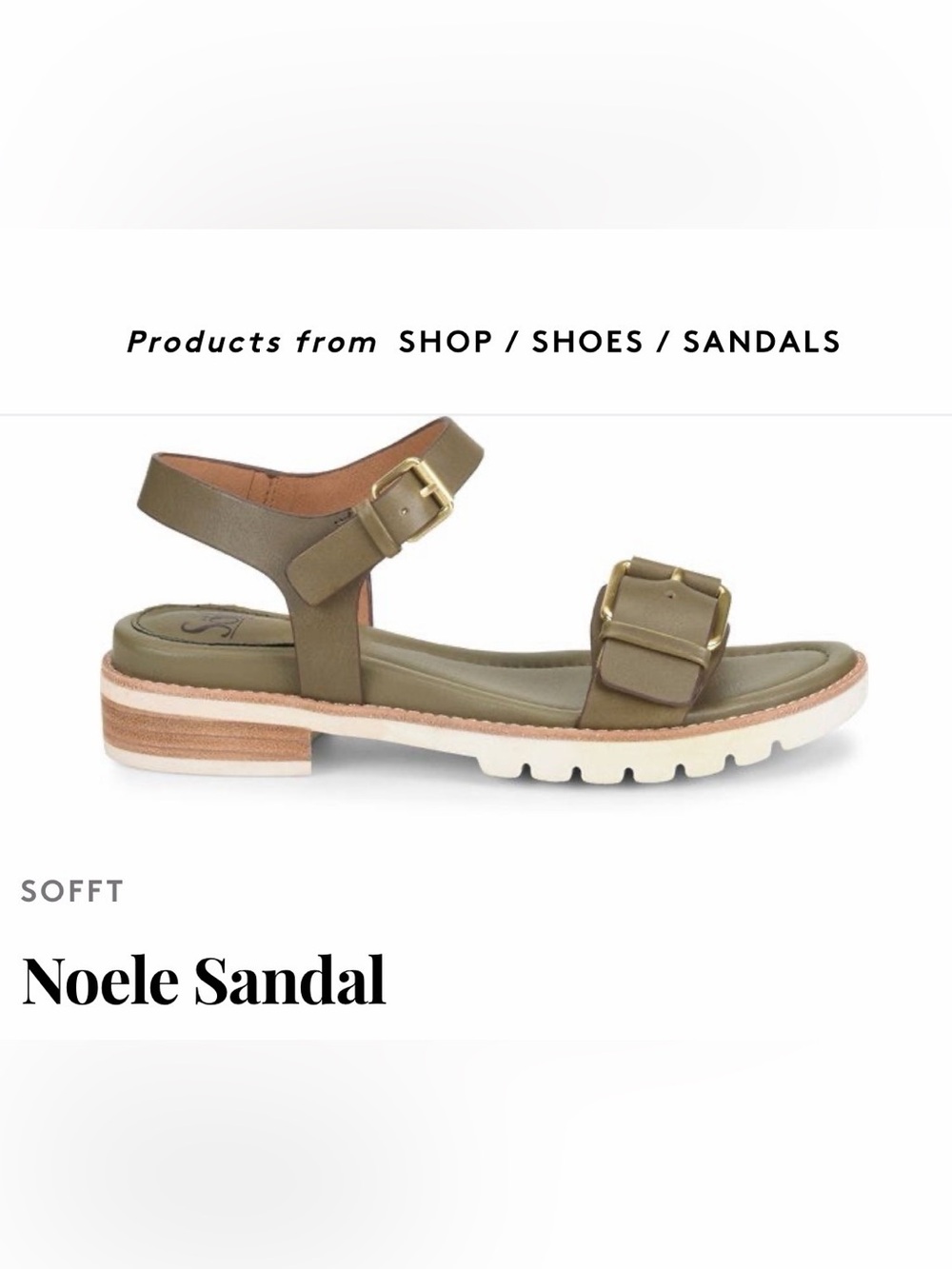 Sofft Women’s Olive Sandal with Buckle